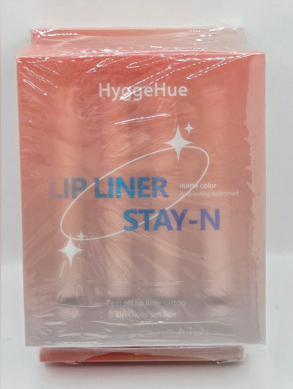 HyggeHue Stay-N Peel Off Lip Liner Tattoo & Moisturizing Lip Balm Set 4 Pc NEW